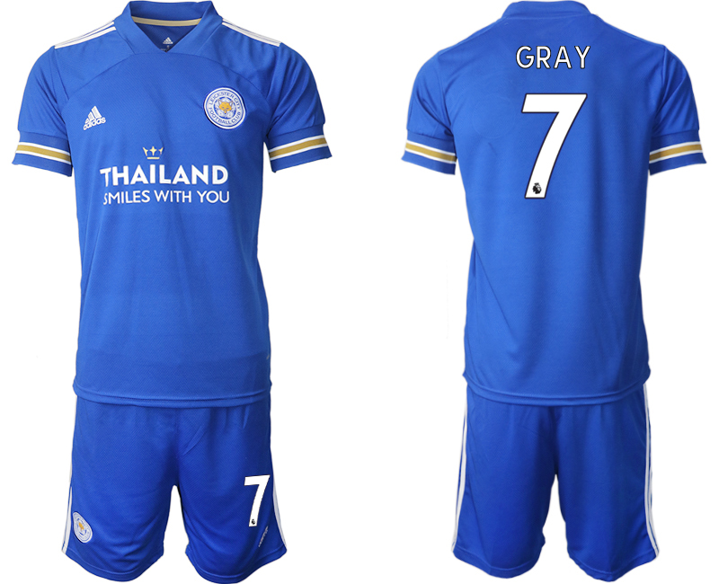 Men 2020-2021 club Leicester City home #7 blue Soccer Jerseys->leicester city jersey->Soccer Club Jersey